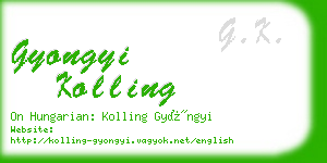 gyongyi kolling business card